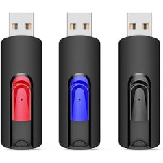 USB Stick 128 GB 3.0 Pack of 3, Vansuny USB Stick 3.0 128 GB Pack of 3, USB 3.0 128 GB Memory Stick Data Storage Backup for PC/Mac/Desktop/Laptop/Game Consoles (64GB, Pack of 5)