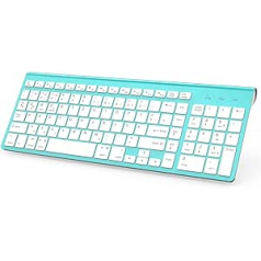 J JOYACCESS Bluetooth tastatūra, bezvadu tastatūra, ar Mac saderīga tastatūra, vairāku ierīču tastatūra, bezvadu savienojums klēpjdatoram, Android, Windows, iMac, MacBook, iPad Air/Pro, tirkīza