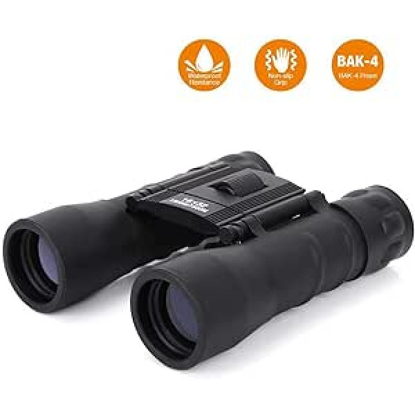 Diyeeni Binoculars, Lightweight, Portable Anti Shaking 16 x 32 Binoculars, Optical Lenses, 16x Magnification, Foldable Night Vision, Field Picker, Telescope for Hiking, Hunting, Sightseeing