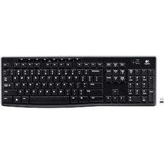 Logitech K270 Kabellose Tastatur, 2.4 GHz Verbindung via Unifying USB-Empfänger, 8 Multimedia- und Schortcut-Tasten, Spritzwassergeschützt, 2-Jahre Batterielaufzeit, Schweizer QWERTZ-Layout