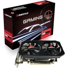 ŽIŪRĖTI MAX Biostar Gaming Radeon RX 560 4GB GDDR5 128 bitų DirectX 12 PCI Express 3.0 DVI-D Dual Link, HDMI, DisplayPort ir Vortex dvigubas aušinimo ventiliatorius