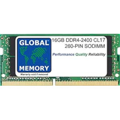 GLOBĀLĀ ATMIŅA 16 GB DDR4 2400 MHz PC4-19200 260 kontaktu SODIMM RAM piezīmjdatoriem