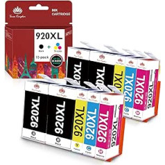 Toner Kingdom 920XL Savietojams ar HP 920 XL 920XL daudzpaku printeru kasetnēm, kas paredzētas HP Officejet 6500A 6500, HP Officejet 6000 7000, HP Officejet 7500A 7500 printeriem (4 melni, 2 ciāna, 2 magenta)