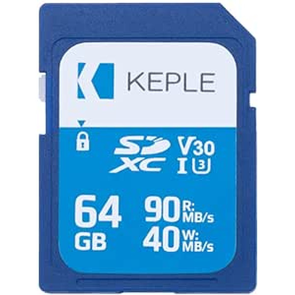 Keple 64GB SD atmiņas karte Ātrā ātruma SD atmiņas karte saderīga ar Nikon Coolpix P510, P7700, P520, P7800, P330 DSLR digitālo kameru, 64GB klases 10. klases UHS-1 U1 SDXC karti