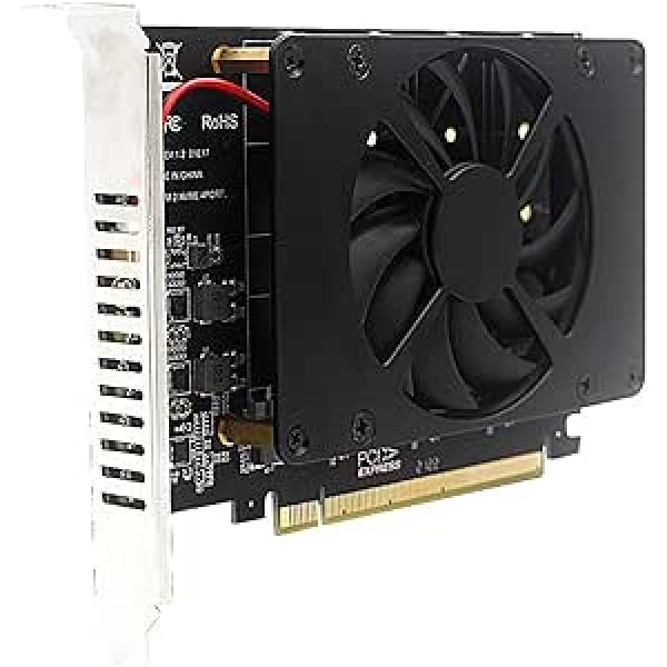 WANGCL 4 vienā NVME PCIE adapteris M.2 M-Key uz PCIE 16x ar ventilatoru darbvirsmas mātesplates cietā diska paplašināšanai