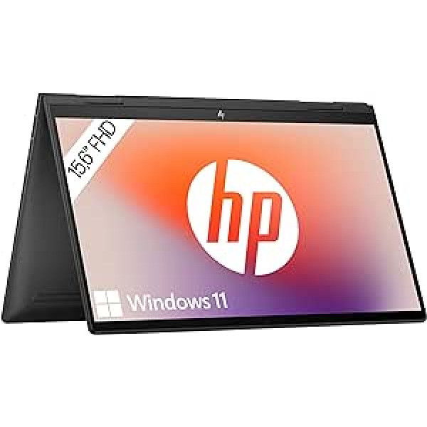 HP ENVY x360 2-in-1 nešiojamas kompiuteris, 15,6 colio FHD jutiklinis ekranas, AMD Ryzen 5 7530U, 16 GB DDR4 RAM, 512 GB SSD, AMD Radeon Graphics, Windows 11, QWERTZ, juodas