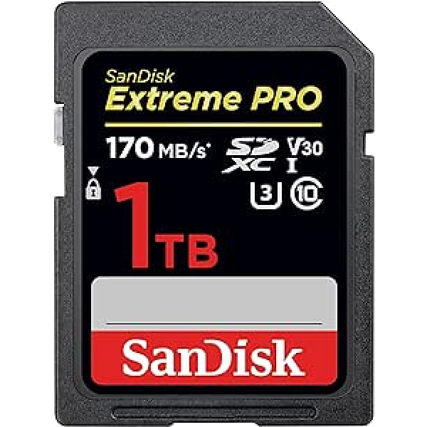 SanDisk Extreme PRO 1TB SDXC Memory Card up to 170MB/s, UHS-1, Class 10, U3, V30