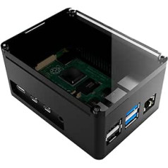 anidees Aluminium Extra High Pi Case for Raspberry Pi 4 Model B - Black (AI-PI4-BB-H)