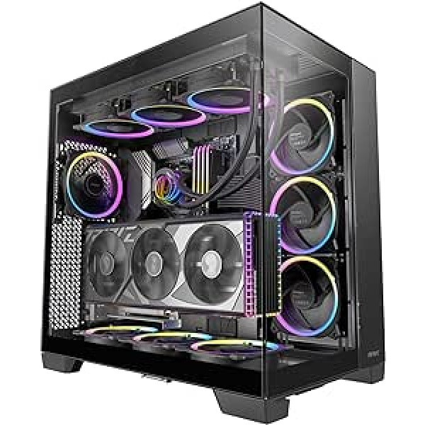 Antec C8, RTX 40 GPU atbalsts, neatkarīga barošanas bloka dzesēšana, C tipa 10 Gbps ports, bezšuvju rūdīta stikla sānu paneļi, 360 mm radiatora atbalsts, pilna torņa E-ATX datora korpuss