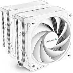 DeepCool AK620 WH CPU Air Cooler Powerful 260 W TDP 6 Copper Heatpipes Dual Tower CPU Cooler with FK120 Fans Each 120 mm PWM 1850RPM for Intel LGA 1700/1200/1151/1150/1155 AMD AM5/AM4