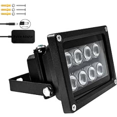 JC ir LED strahler 8 LED Infrarotlicht Weitwinkel 90° with-Netzteil für Sicherheitskameras