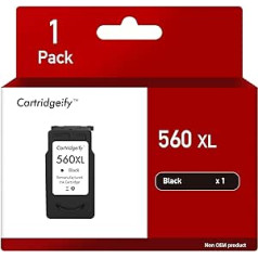 Cartridgeify 560XL kasetnes, kas ir saderīgas ar Canon PG-560 printeru kasetnēm, melnas, paredzētas PIXMA TS7450 TS7451 TS5350 TS5351 TS5352 TS5353