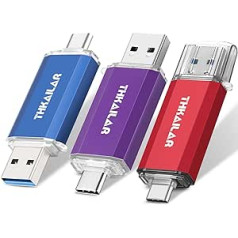 THKAILAR 3 x 32 GB USB C atmiņas karte: 2 in 1 USB 3.1 zibatmiņas disks, USB zibatmiņas disks, C tipa USB zibatmiņas disks, OTG pendrive zibatmiņas disks USB C, Android, planšetdatoriem, klēpjdatoriem