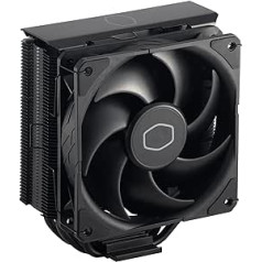 Cooler Master Hyper 212 melns CPU gaisa dzesētājs - alumīnija apdare, 4 kompakti nepārtraukta tiešā kontakta siltuma caurules, SickleFlow 120 malas ventilators, LGA1700 un AM5 kronšteini - melni