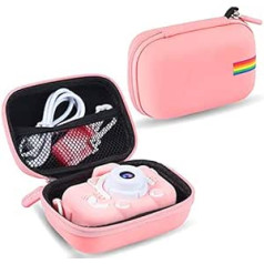 Leayjeen Camera Case for Kids Compatible with GREPRO/Gofunly/YunLone/Kriogor/AONISE/Hangrui/Dwfit/Goopow, EVA Hard Case Design, Kids (Case Only) Pink-2