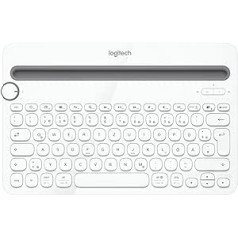 Logitech K480 Wireless Bluetooth keyboard for computer, tablet and smartphone, multi-device & Easy-Switch feature Compact design, PC / Mac / Tablet / Smartphone, German QWERTZ layout - White