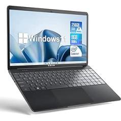 SGIN 15,6 collu klēpjdators, 8 GB RAM, 256 GB SSD Windows 11 piezīmjdators, Celeron četrkodolu, līdz 2,8 GHz, 1366 x 768, 2,4/5,0 G WiFi, 7000 mAh, Bluetooth