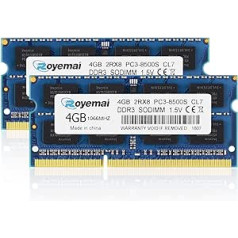 8GB komplekts (2x4GB) PC3-8500 DDR3 1066MHz RAM 2Rx8 4GB 204pin SO-DIMM 1,5V CL7 atmiņas jauninājums MacBook, MacBook Pro, iMac, Mac Mini