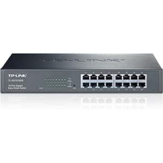 TP-Link TL-SG1016DE 16 portu gigabitu nepārvaldīts Pro slēdzis (Plug & Play, Gigabit porti, metāla korpusi, VLAN, QoS, mūža garantija)