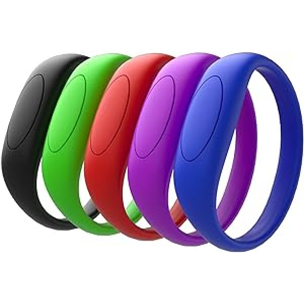 Bracelet USB Stick 4GB Pack of 5, Kepmem 4GB Memory Stick Silicone Multicoloured Flash Drive Fast Speed USB 2.0 Flash Drive Pack Panning Data Storage