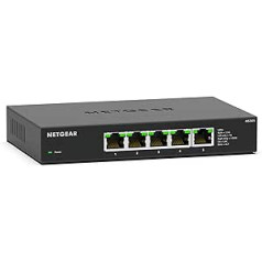 NETGEAR MS305 5 portu slēdža daudzgigabitu Ethernet tīkls (ar 5X 1G/2,5G, galddatora vai sienas stiprinājumu un ierobežotu 3 gadu garantiju)