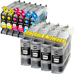 10 XL Printer Cartridges with Chip Expand Compressed for Brother MFC J245 J470DW J650DW J870DW J4410DW J4510DW J4610DW J4710DW J6520DW J6720DW J6920DW Brother DCP J132W J123WG1 J152W J552DW J752DW J4110DW 4 x Black 2 x Blue 2 x Red 2 x Yellow