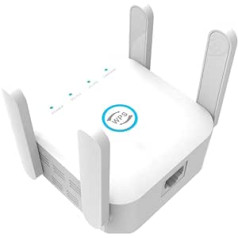 2024 WLAN Verstärker 1200Mbit/s, WLAN atkārtotājs divjoslu 5GHz un 2,4GHz WiFi Verstärker ar Ethernet portu un WPS, WiFi atkārtotājs saderīgs Allen WLAN Geräten,Weiß