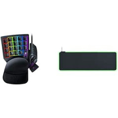 Razer Tartarus Pro Gaming Keypad (Gamepad with Analogue Optical Buttons) Black & Goliathus Extended Chroma - Extra Large Soft XXL Gaming Mouse Mat with RGB Lighting Black