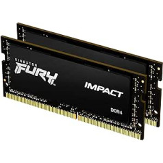 Kingston FURY Impact KF432S20IBK2/64GB klēpjdatora atmiņas komplekts 32GB (2 x 32GB) 3200MHz DDR4 CL20 — melns