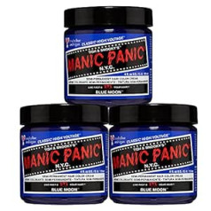 Manic Panic Blue Moon klasisks krēms, vegāns, bez cietsirdības, daļēji pastāvīga matu krāsa, 3 x 118 ml