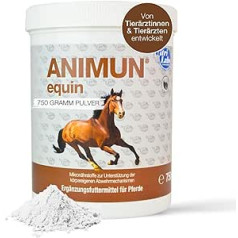 NutriLabs Animun equin Pulver zur Unterstützung des Immunsystems von Pferden, mit Vitaminen, Schwefel, Hefe, Krauseminzeextrakt, Roter Sonnenhut, Molkenproteine und Aminosäuren, 750 g