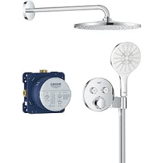 GROHE Precision SmartControl 310 iegremdējama dušas sistēma (2 slēgvārsti, 310 mm augšējā duša, 150 mm rokas duša, 1500 dušas šļūtene), hroms, 34877000