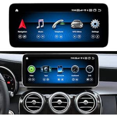 Koason 10,25 collu Android ekrāna monitora displejs jauninājums automašīnas radio stereo multivides atskaņotājs GPS navigācijas bezvadu Carplay Mercedes Benz C GLC (AMG) W205 2014-2018