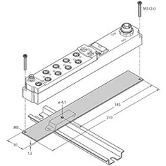 6603949-S-BKT0,piconet®-Zubehör Montageplatte z. Hutschienenmontage