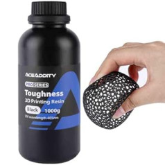 Aceaddity Toughness 3D Printer Resin, Special 3D Printer Resin, High Resolution 405nm UV Curing Photopolymer Printing Resin, Compatible with Most LCD/DLP/SLA 3D Printers, Black, 1 kg