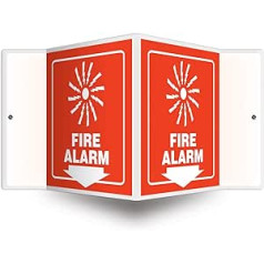 Accuform Signs PSP620 Projection Sign 3D Legend Fire Alarm (Arrow), 6