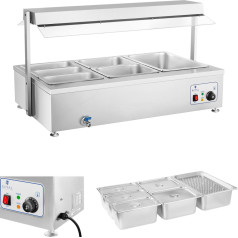 Bain-marie brīvi stāvošs ūdens sildītājs ar krānu 6 x GN 150mm 55L Royal Catering