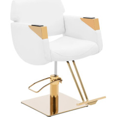 Physa PENRYN kosmetinė kirpyklos kėdė su atrama kojoms - balta ir auksinė