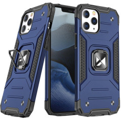 Bruņu maciņš iPhone 14 Pro, magnētisks turētājs Ring Armor, zils