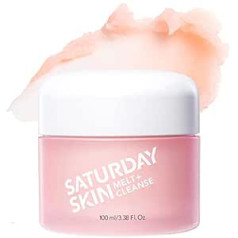 Saturday Skin Šeštadienis Skin Melt + Valomasis makiažo valiklis Balzamas Kasdienis valomasis veido balzamas su aliejumi Dvigubas veido valomasis veganų valiklis vandeniui atsparus makiažas ir tušas - 3,38 fl.oz