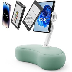 SAIJI planšetdatora statīva spilvens, 360° regulējams planšetdatora turētājs gultai ar elastīgu divu asu roku tālruņa turētāju iPhone 14 14Pro, iPad Mini 6, Kindle, portatīvais monitors un viss