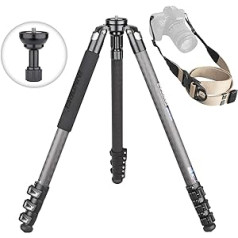 INNOREL Carbon Fibre Tripod Professional Heavy Duty Camera Tripod Max Tube 32 mm Max Load 20 kg Working Height 13-158 cm with Tripod Bag / 65 mm Bowl Adapter Carbon Fibre Tripod (ST324CF+1749)