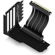 EZDIY-FAB Vertical GPU Mount with High-Speed PCIE 4.0 Riser Cable, Shield Series, 115 mm/4.52 inches, Flexible Extension, 90 Degree Plug, Only Compatible with Fully Open PCIe Slots, Black, YIHPI344