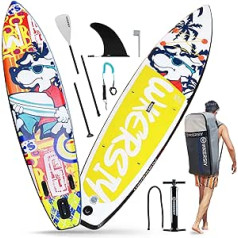 Lixada Aufblasbares Surf-Paddelbrett su Premium-Zubehör, aufblasbares Surfbrett su doppeltem Paddel und Kajaksitz, Stand-Up-Paddel, hohe Stabilität und Widerstandsfähigkeit, Paddle Board