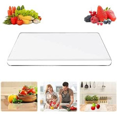 Acrylic Chopping Boards for Kitchen Counter Transparent Cutting Board for Countertop, Non-Slip Acrylic Chopping Board with Counter Lip, Dishwasher Safe or Kitchen Accessories (18 x 24 Inch)