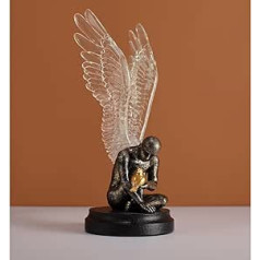 AAHIFIT Minimalist Modern Angel Figurine Statues for Home Office Bookshelf Decoration (Transparent Wings A)