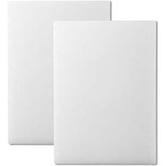 ABEL DESIGN - Set of 2 chopping boards for the kitchen, dimensions: 35 x 25 x 1.5 cm and 35 x 25 x 0.8 cm, HACCP chopping boards made of high-quality white polyethylene, made in Italy, practical and