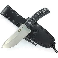 DRACO Открытый походный поясной нож Охотничий нож Нож для выживания в лесу MOVA 58 Кожаные ножны и огненная сталь