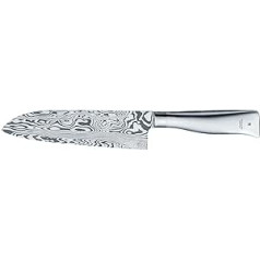 WMF Grand Gourmet Damastmesser, Santoku Messer 32 cm, Ražots Vācijā, Damaststahl 120-lagig, Performance Cut, Holzkassette, Klinge 18 cm