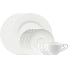 Villeroy & Boch — Royal Kaffee-Set, 18 tlg., stilvoll servieren und genießen, Premium Porzellan, spülmaschinen-, mikrowellengeeignet, Weiß